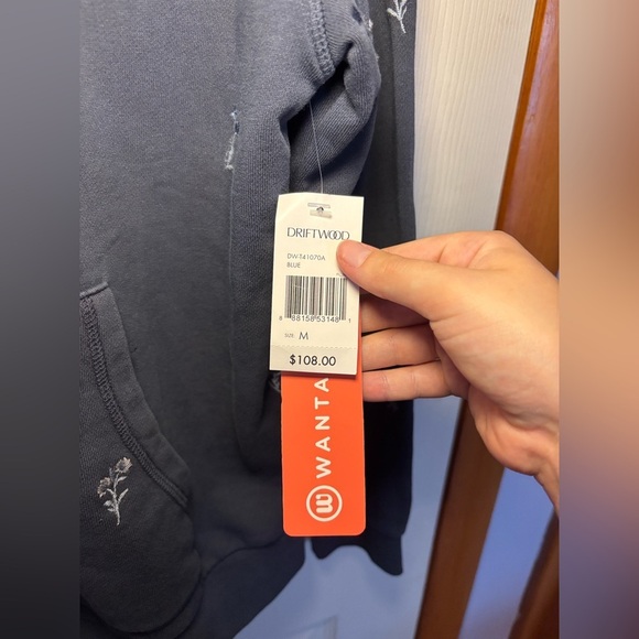 NWT Driftwood full zip embroidered hoodie in blue bouquet - Picture 4 of 10